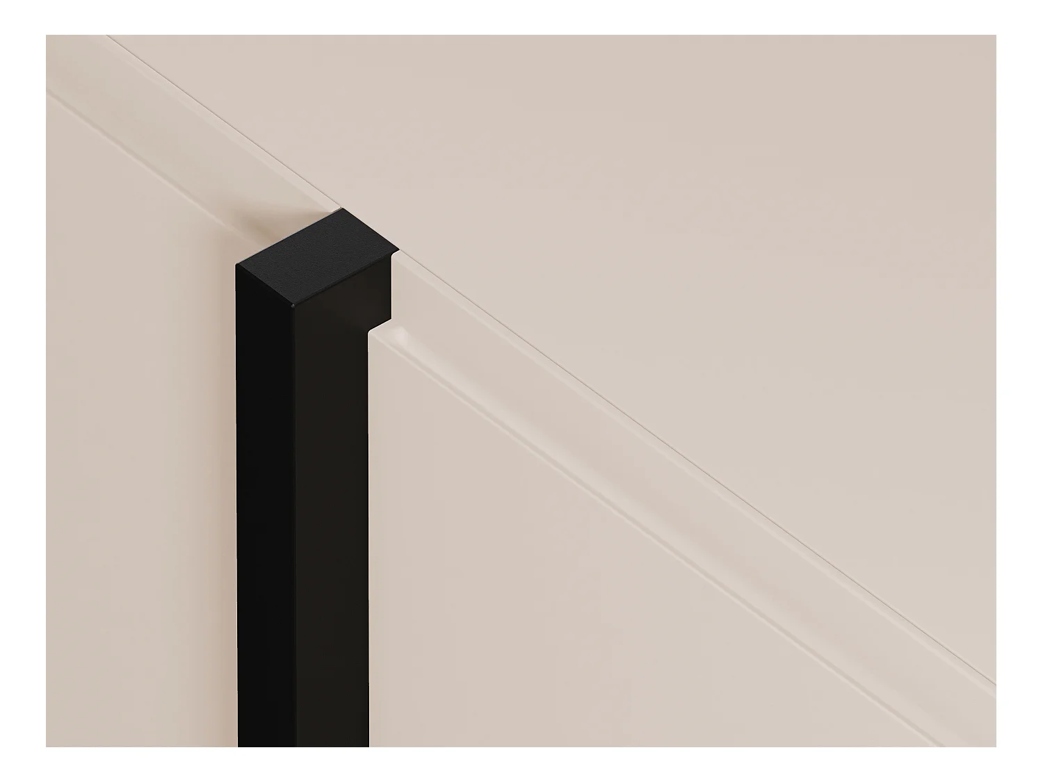 Buffet avec 4 portes en MDF - Beige et Noir - LUVONIA