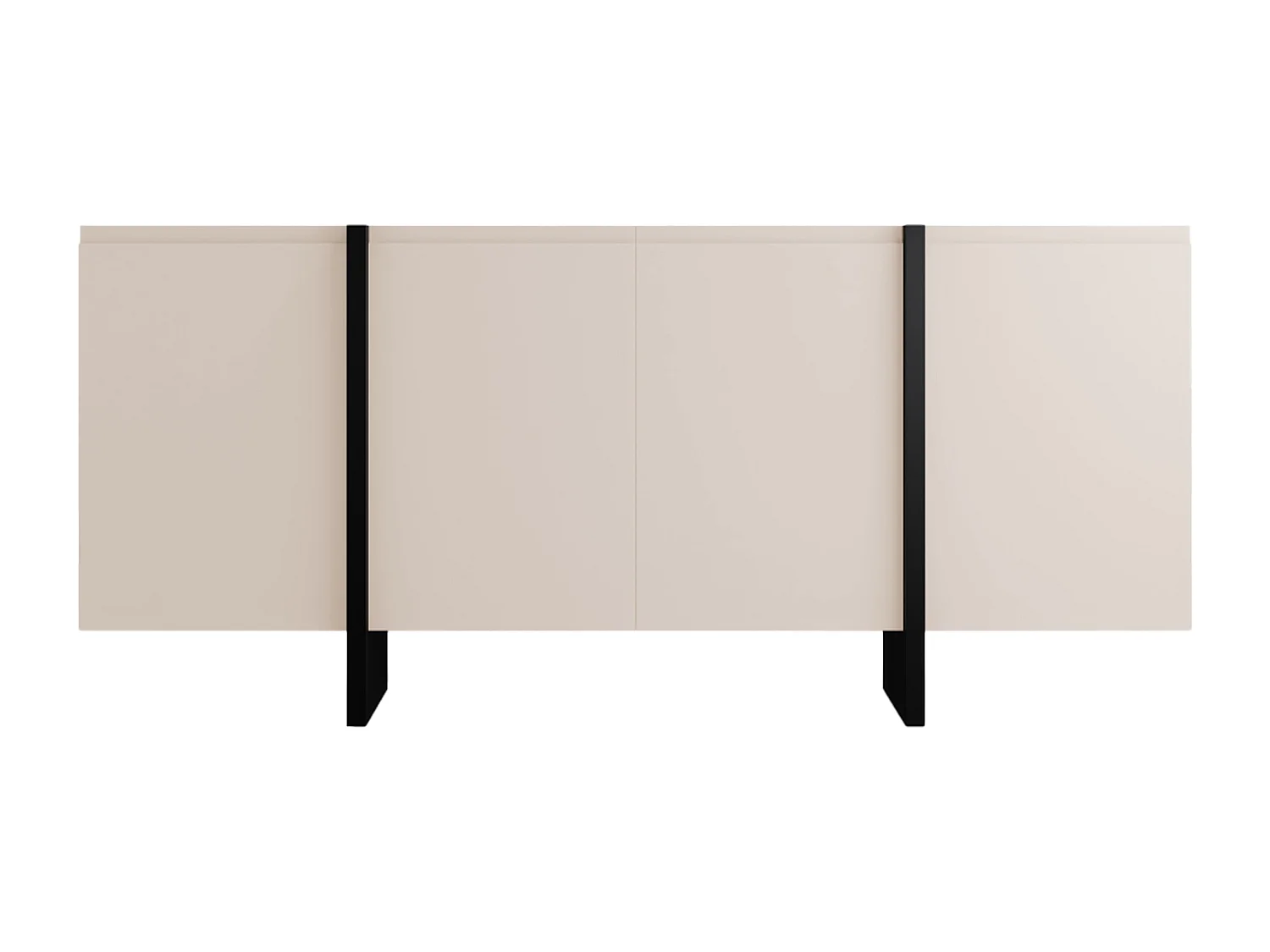 Buffetkast met 4 deuren van mdf - Beige en zwart - LUVONIA