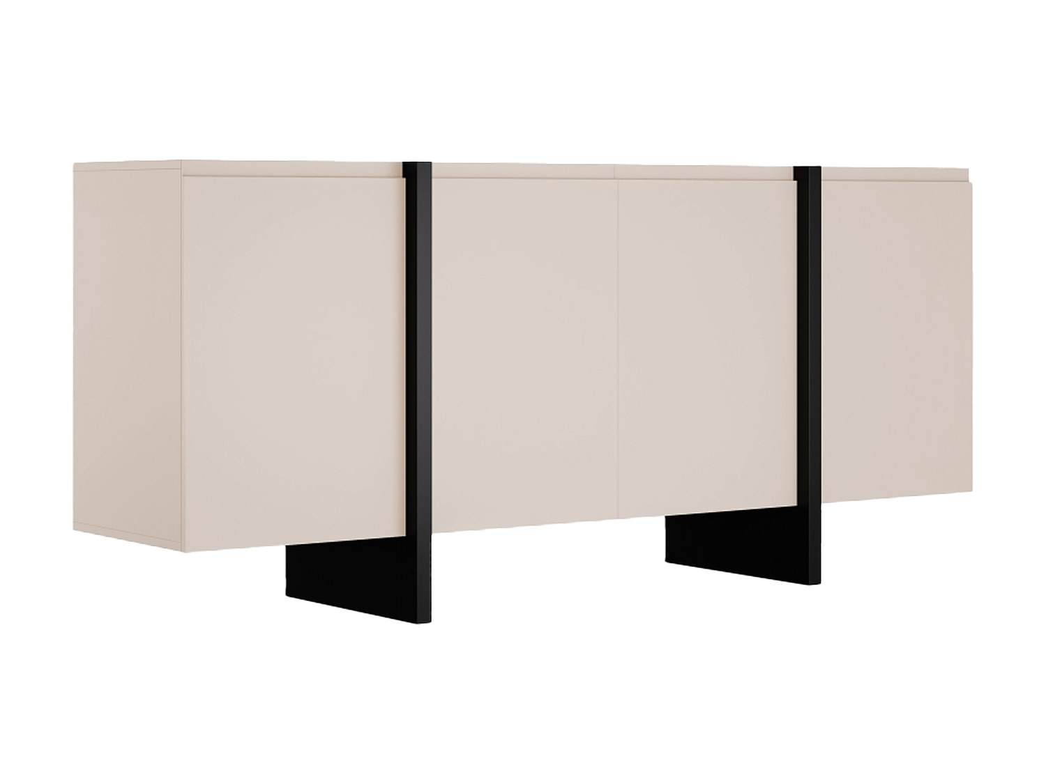 Vente-unique Sideboard mit 4 Türen - MDF - Beige & Schwarz - LUVONIA 7151739
