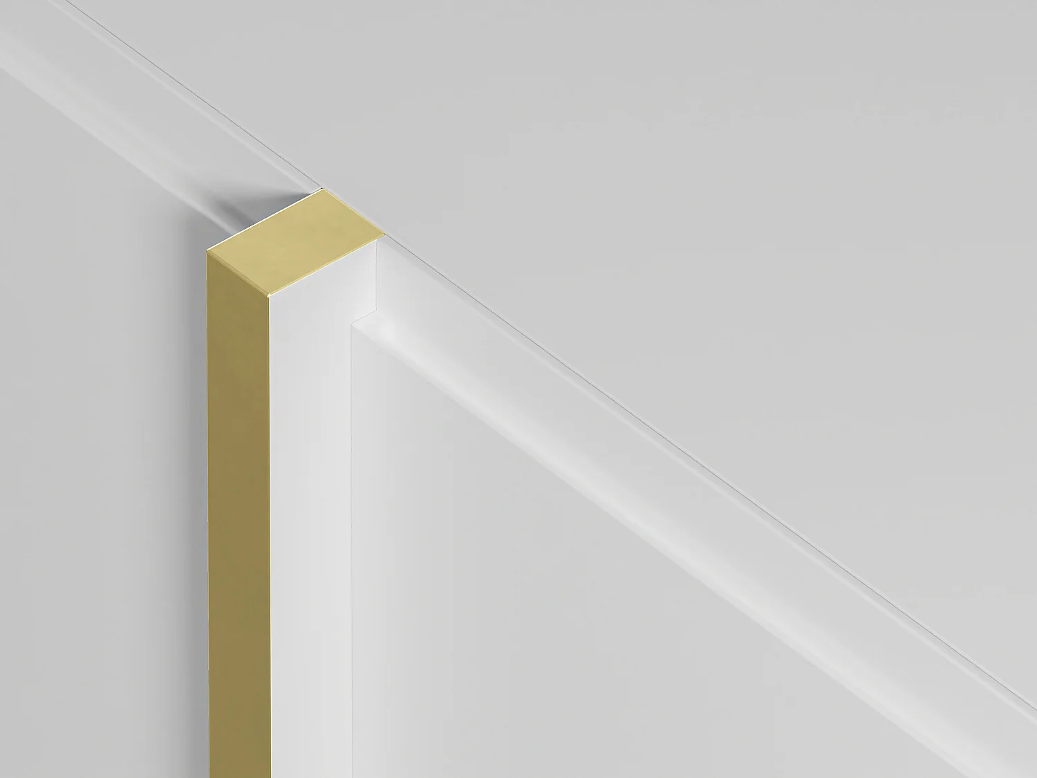 Hangend tv-meubel met 4 deuren van mdf - Wit en goud - LUVONIA