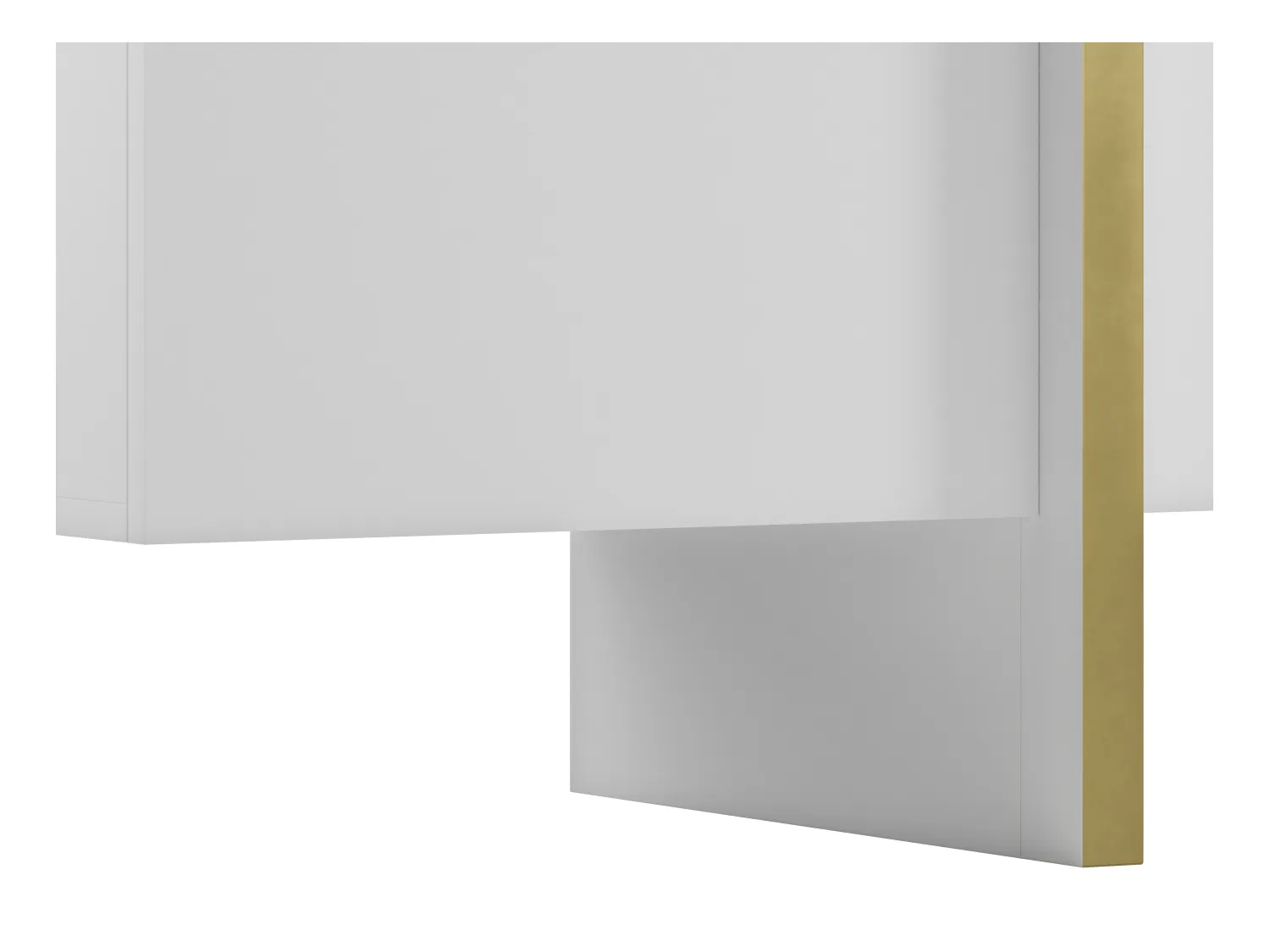 Meuble TV avec 4 portes en MDF - Blanc et Doré - LUVONIA