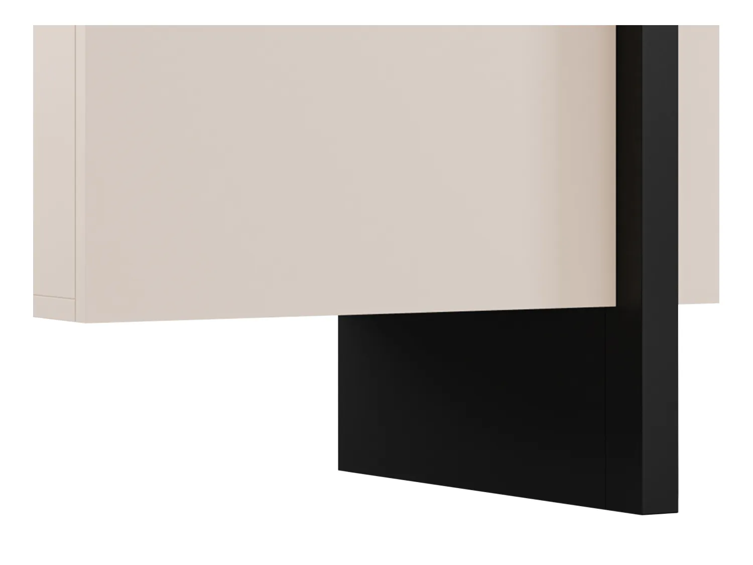 Meuble TV avec 4 portes en MDF - Beige et Noir - LUVONIA