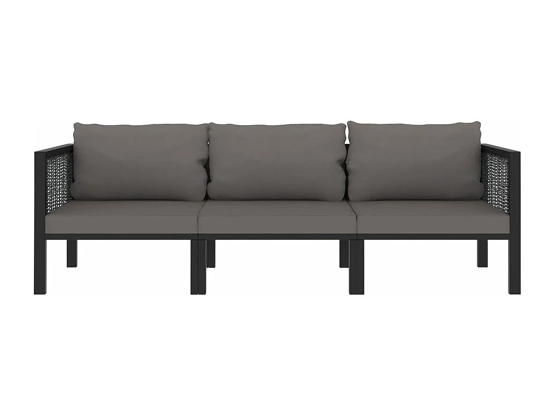 Sofá de 3 lugares com almofadas em resina tecida antracite 02_0013297