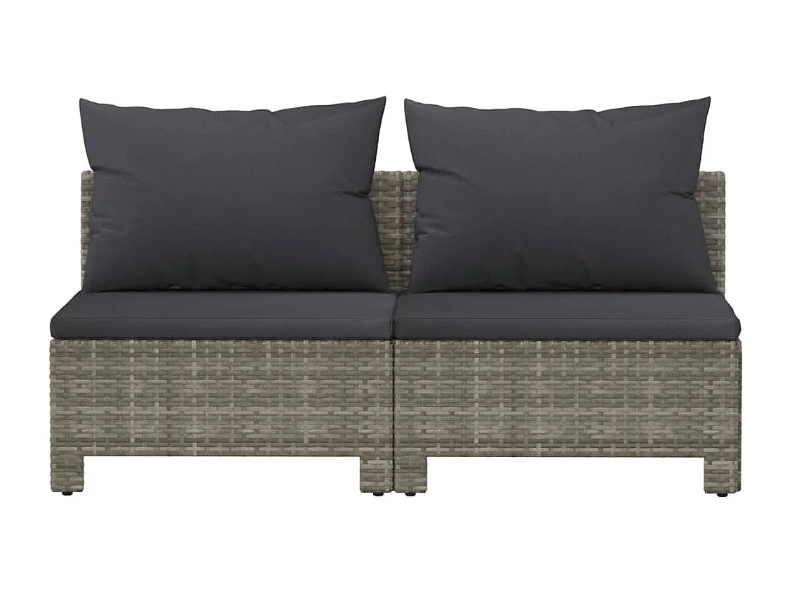 Canapé de jardin meuble résine grise 126 x 63 x 55.5 cm 02_0013219