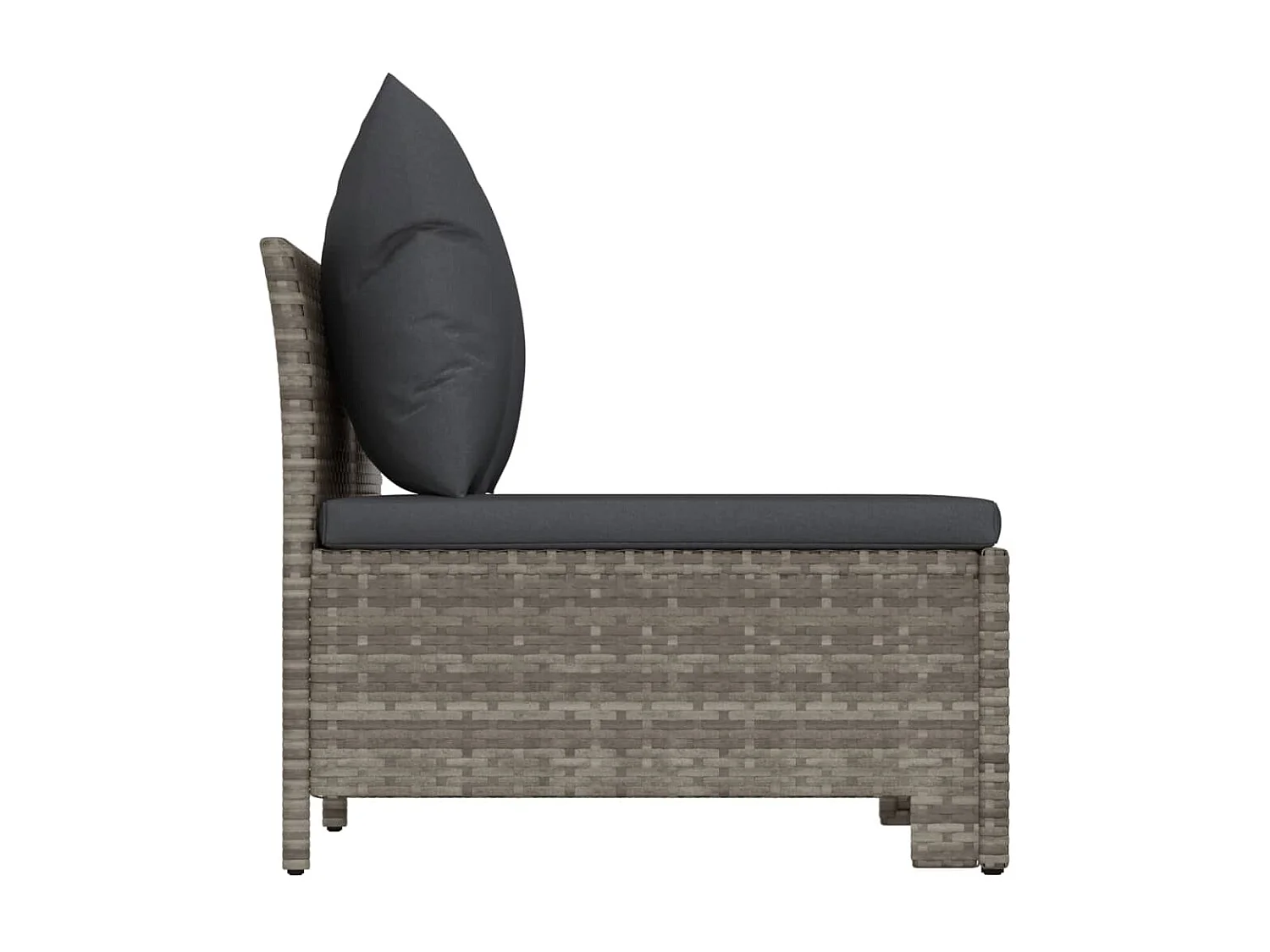 Canapé de jardin meuble résine grise 126 x 63 x 55.5 cm 02_0013219