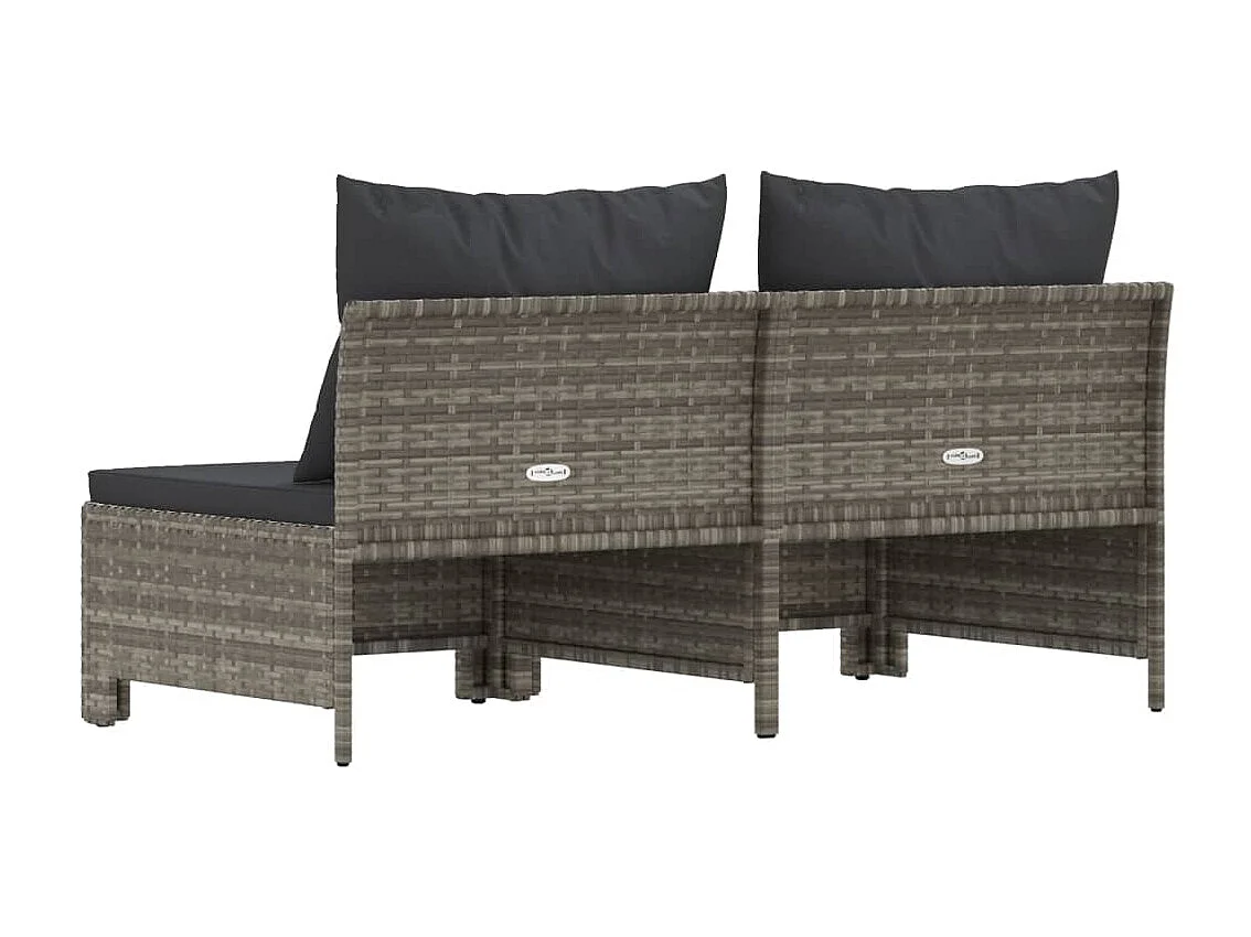 Canapé de jardin meuble résine grise 126 x 63 x 55.5 cm 02_0013219