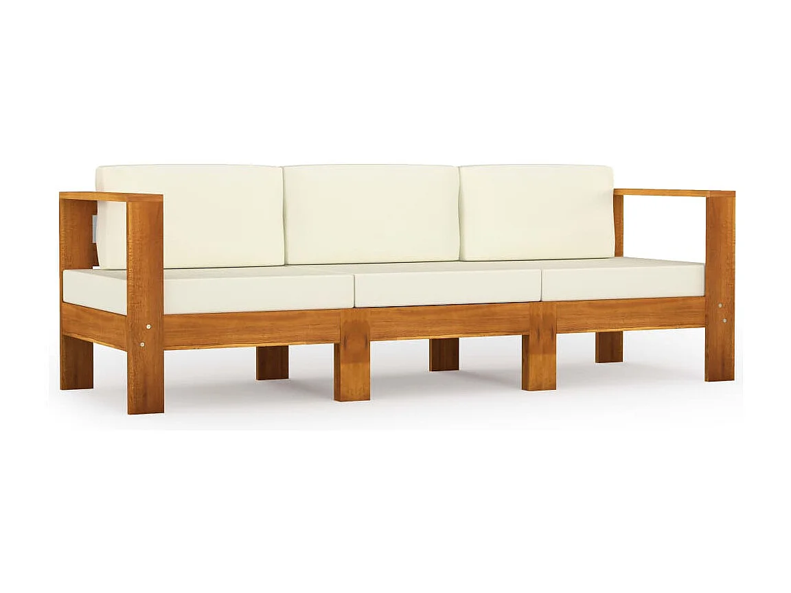 Canapé de jardin meuble bois blanche 61 x 63 x 60 cm 02_0013232