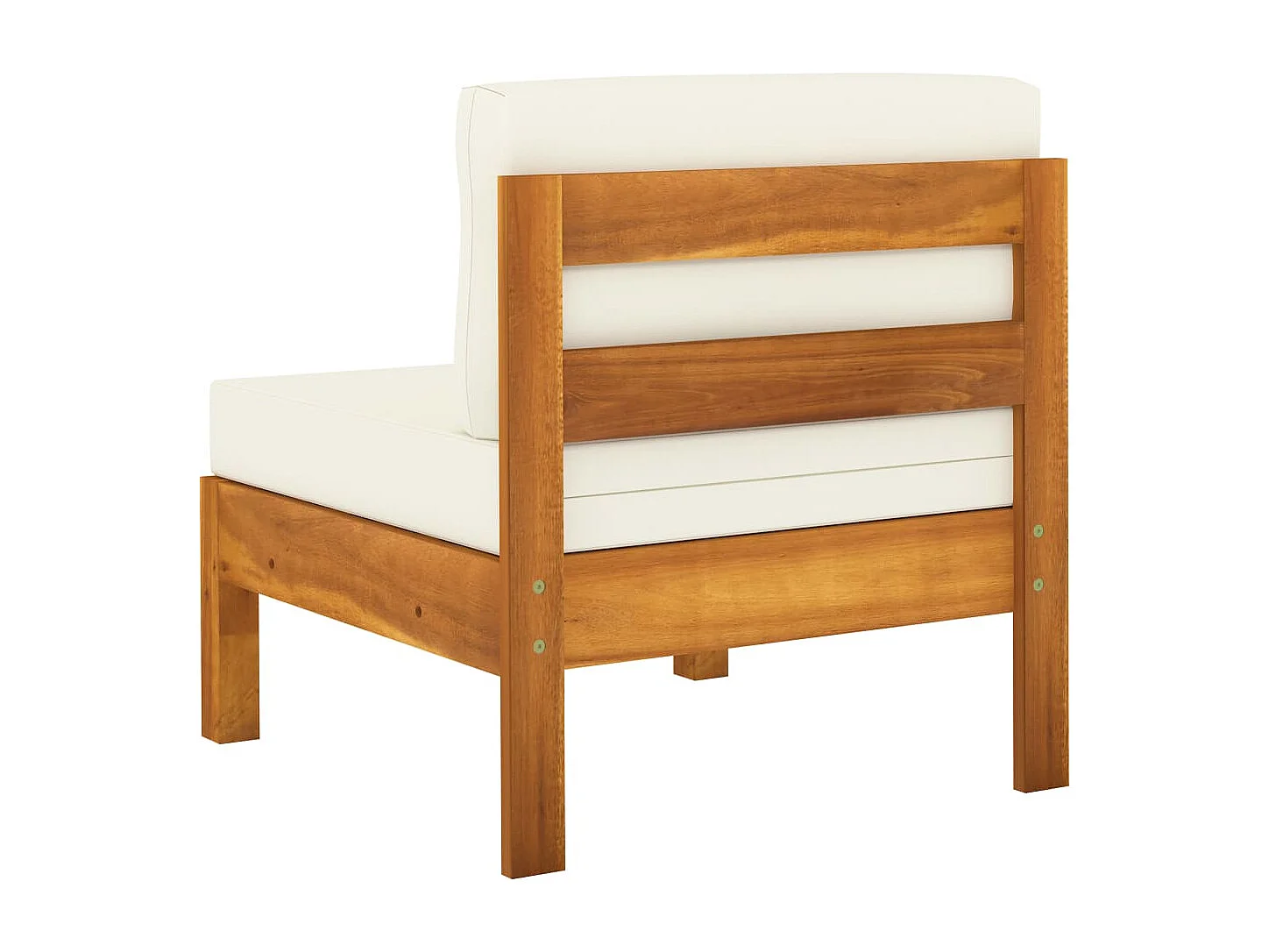 Sofá de jardín 3 plazas mueble exterior y cojines blanco crema madera de acacia 02_0013232