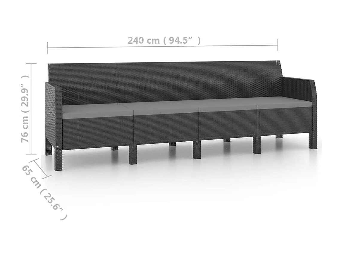 Canapé 4 places de 240 x 65 x 76 cm 02_0013200