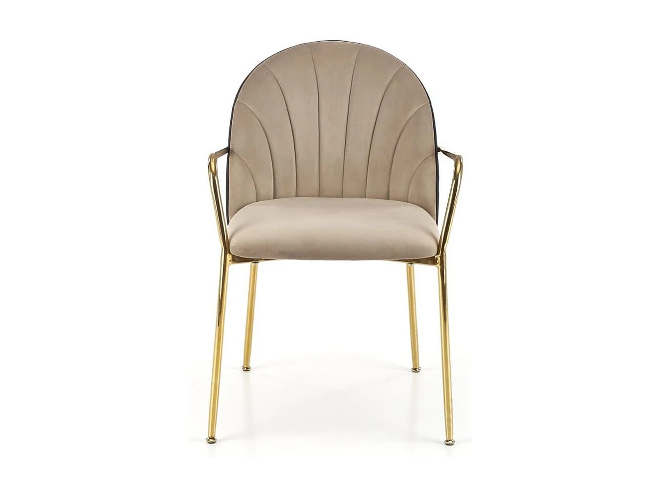 Sedia dal design bicolore con struttura in metallo color oro Shell