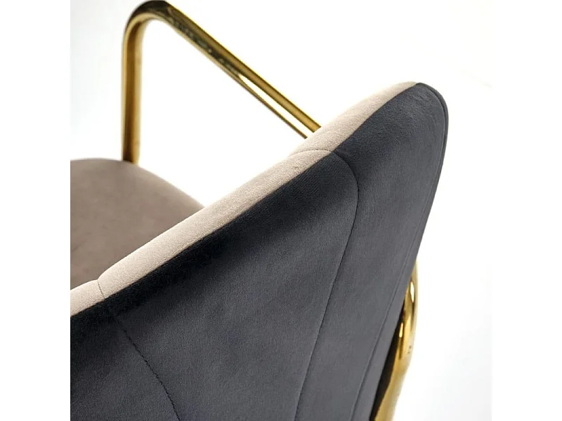 Sedia dal design bicolore con struttura in metallo color oro Shell