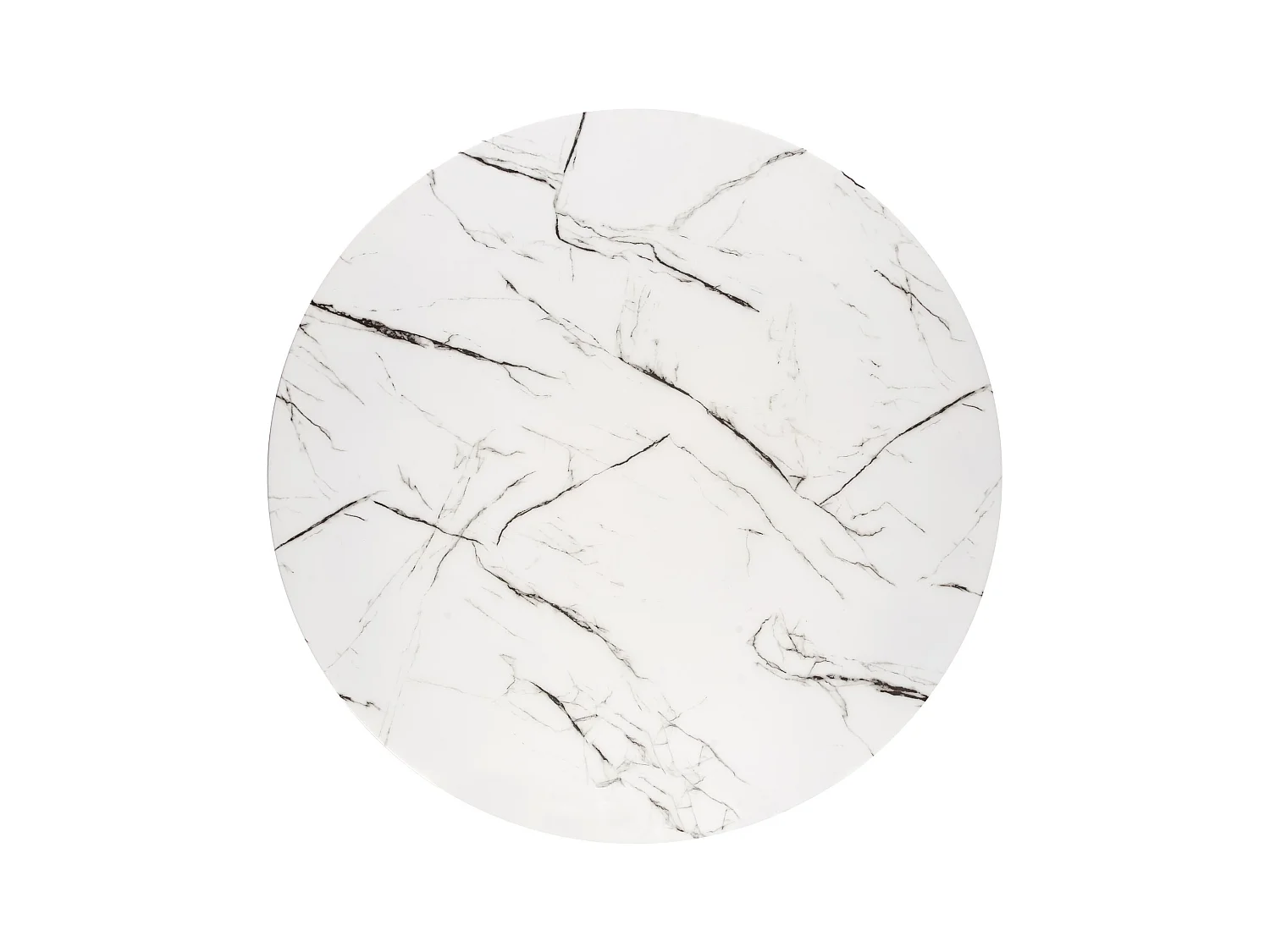 Mesa de 100 cm con tablero de aspecto mármol blanco y base Mezzo dorada