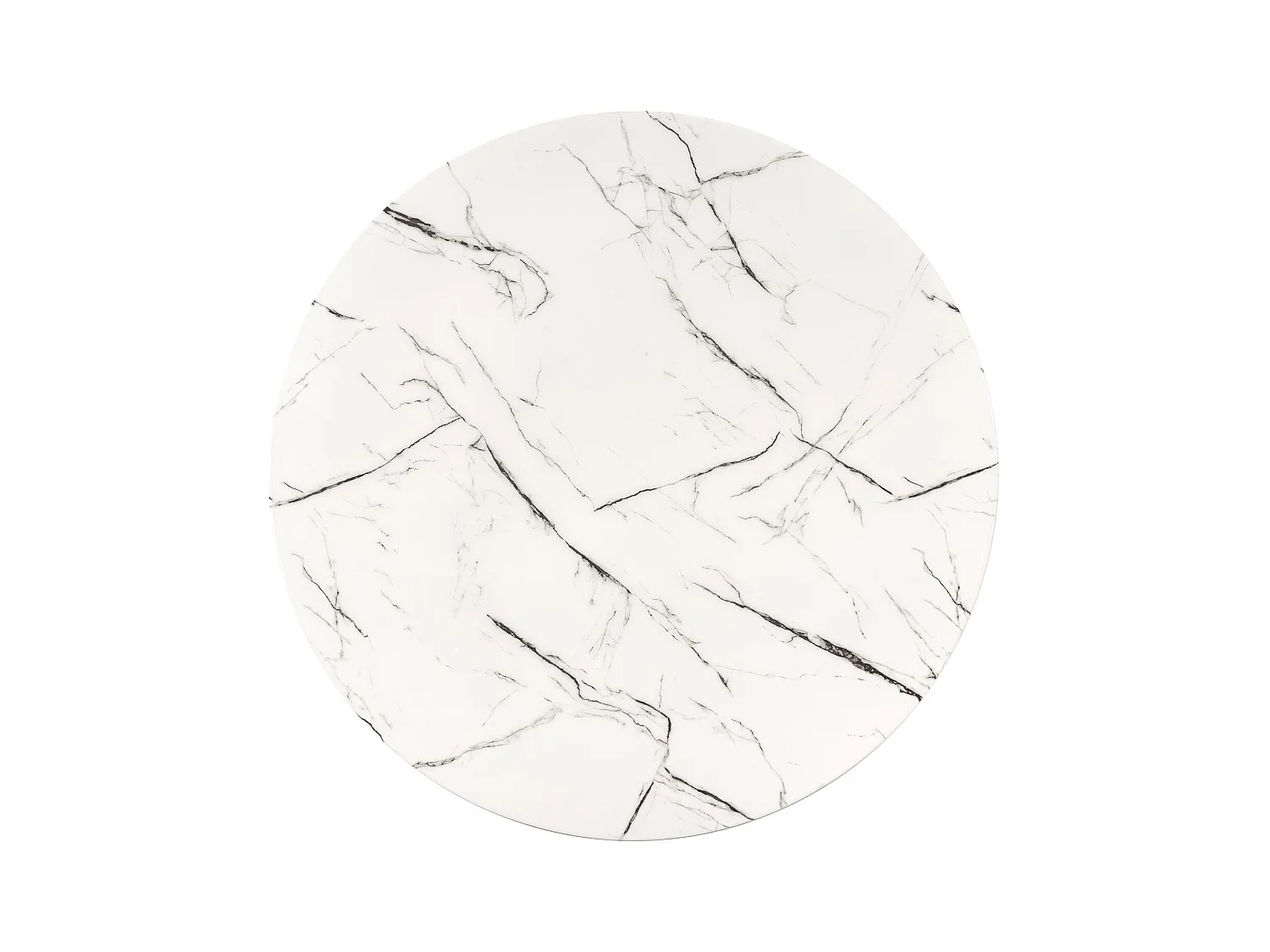 Mesa de 100 cm con tablero de aspecto mármol blanco y base Mezzo dorada