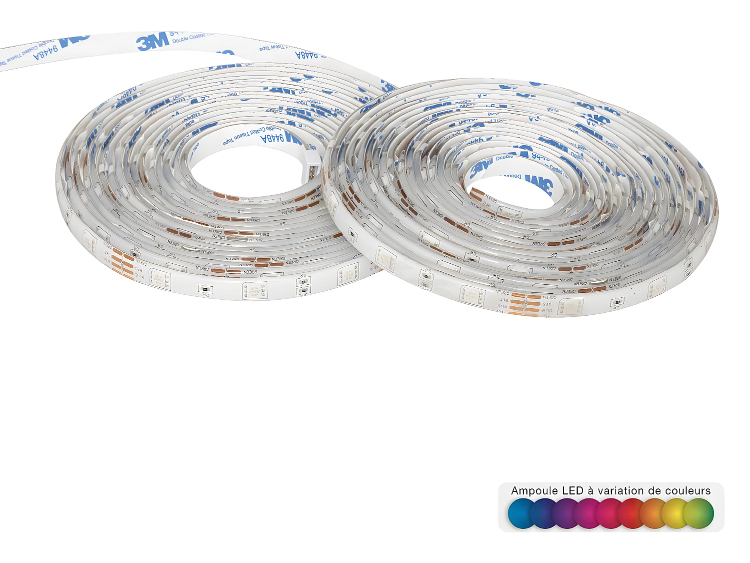 Ruban LED secteur avec télécommande RGB L1000 Multicolore - ATMOSPHERA