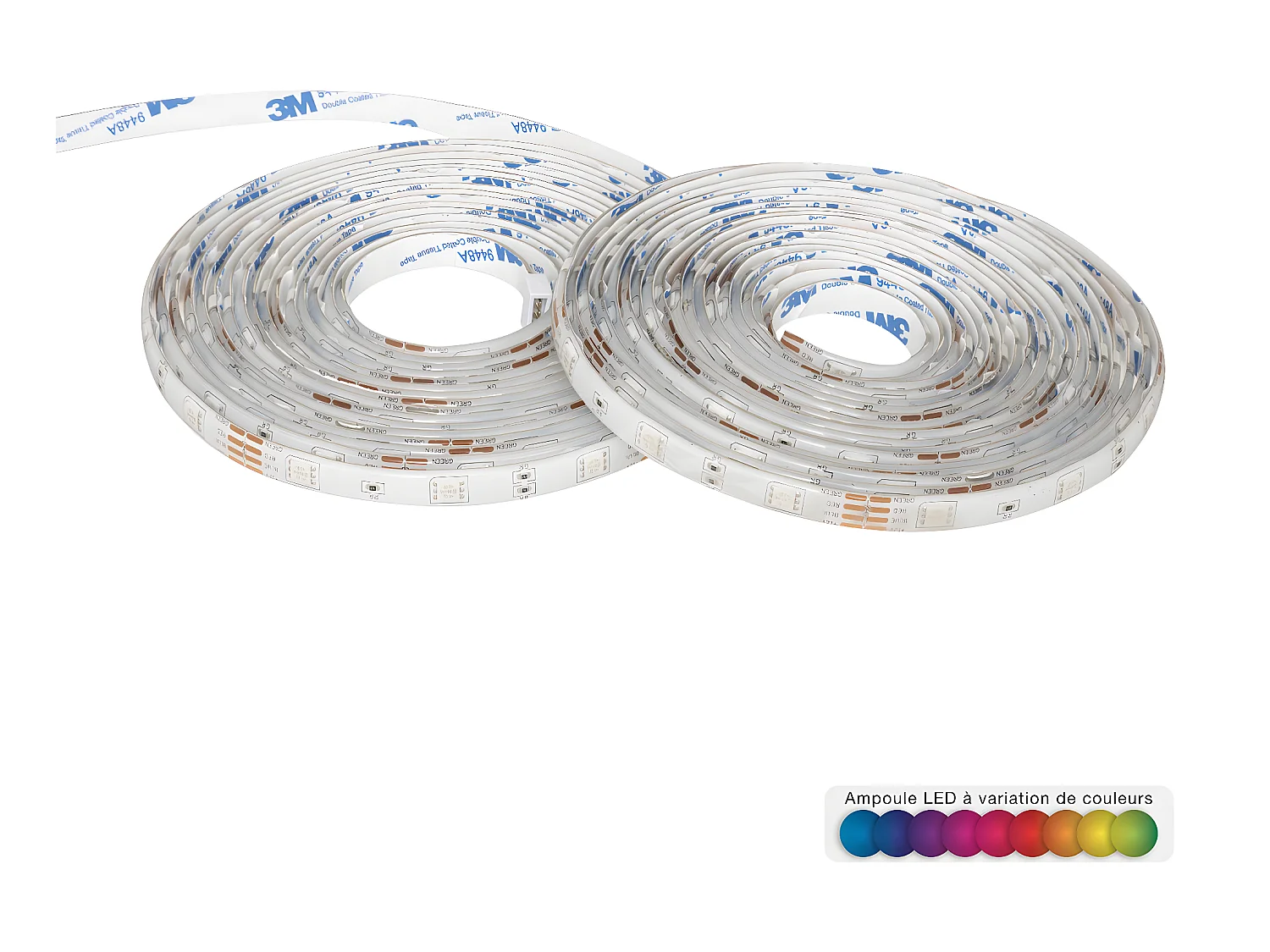 Ruban LED secteur avec télécommande RGB L1000 Multicolore - ATMOSPHERA