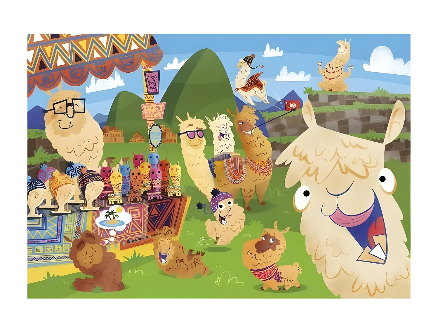 PUZZLE 104 pieces - Le Lama - 48 x 33 cm