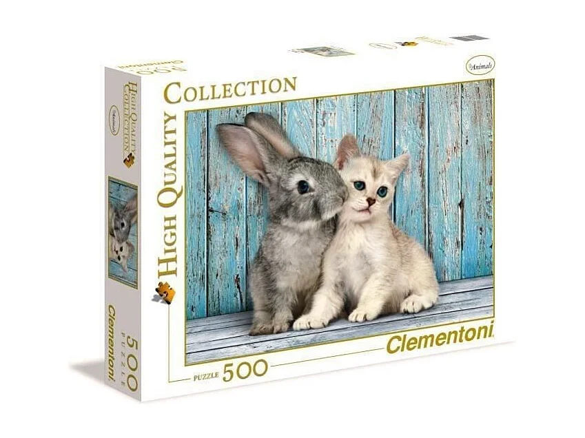PUZZLE 500 pieces - Chaton et Lapin - 49 X 36 cm