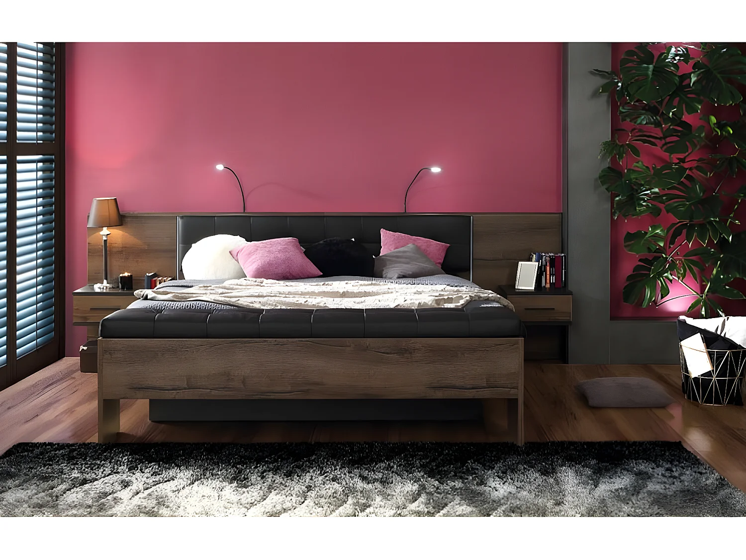 Lit Bellevue/160x200/noir et marron