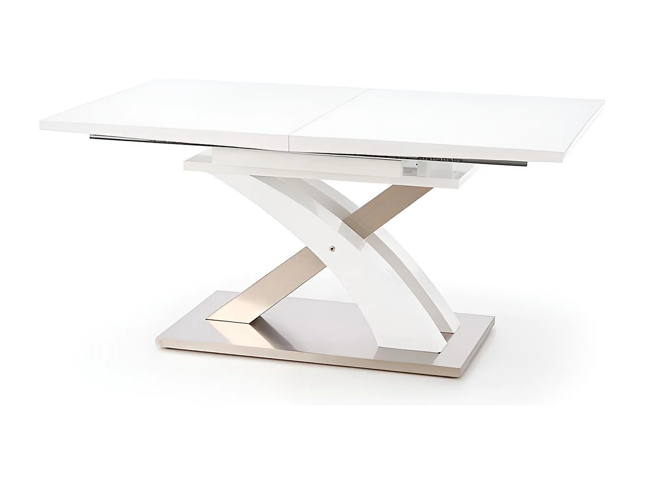 Table à manger Sandor (90x160-220)/Extensible/MDF&Métal/Blanc