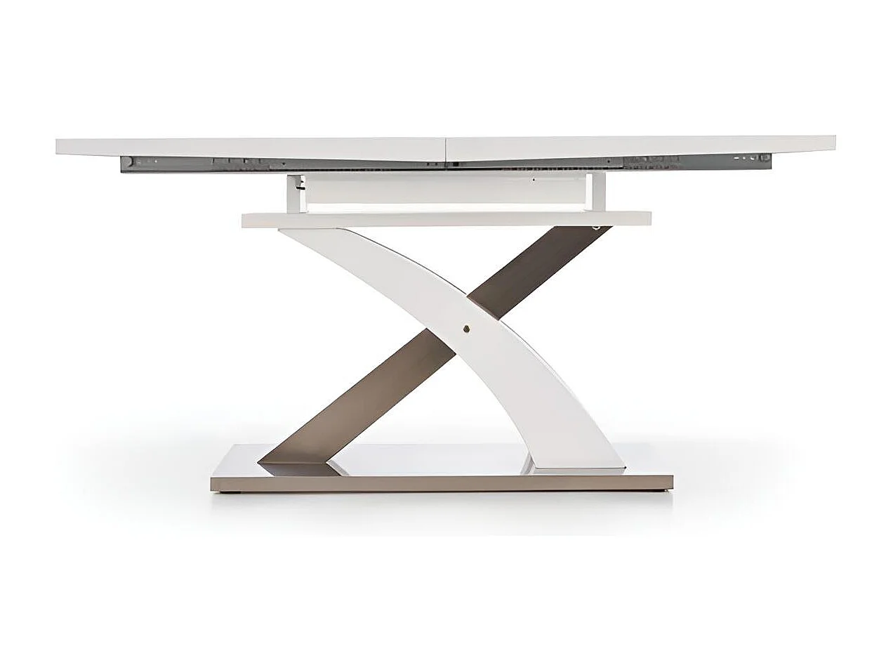 Table à manger Sandor (90x160-220)/Extensible/MDF&Métal/Blanc