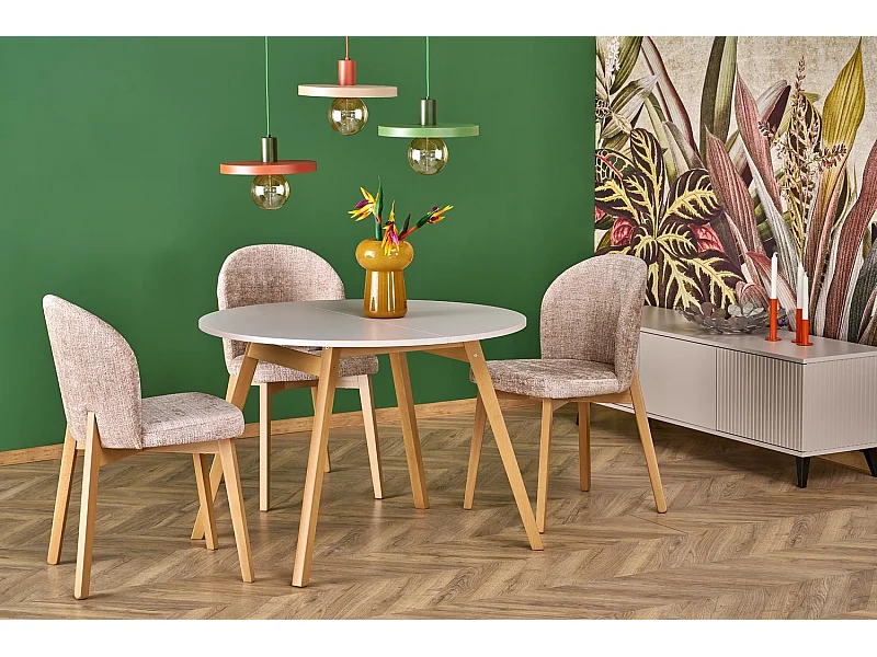 Tavolo da pranzo Ruben-K (72x102-142)/Allungabile/Bianco e Marrone