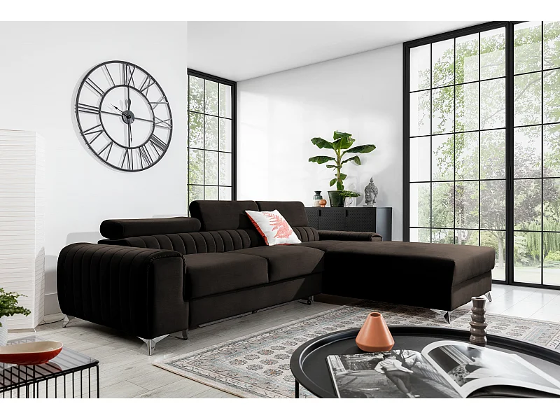 Ecksofa Futura R/Stoffbezug/Braun