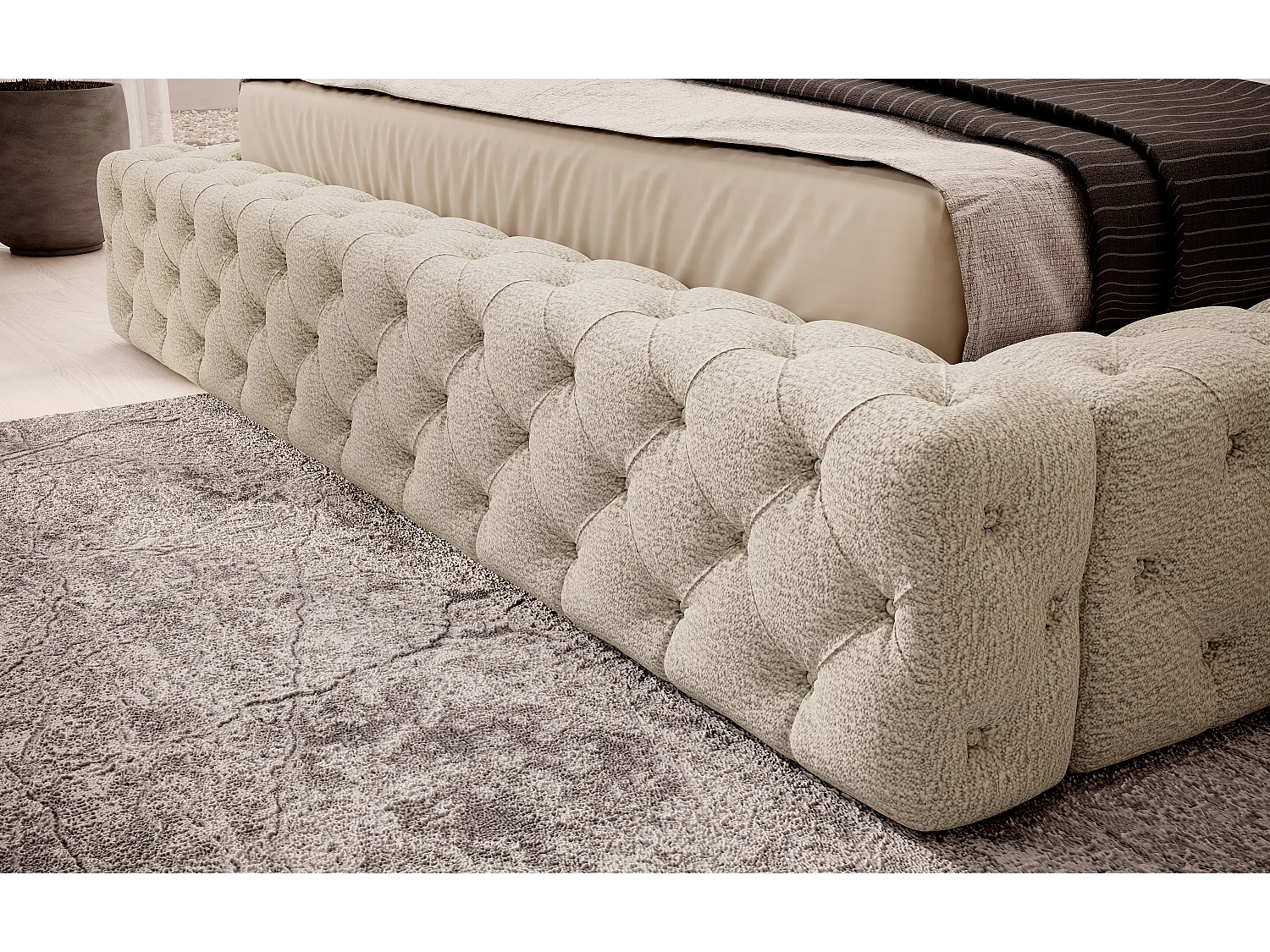 Letto King M (160x200)/Tessuto-Beige