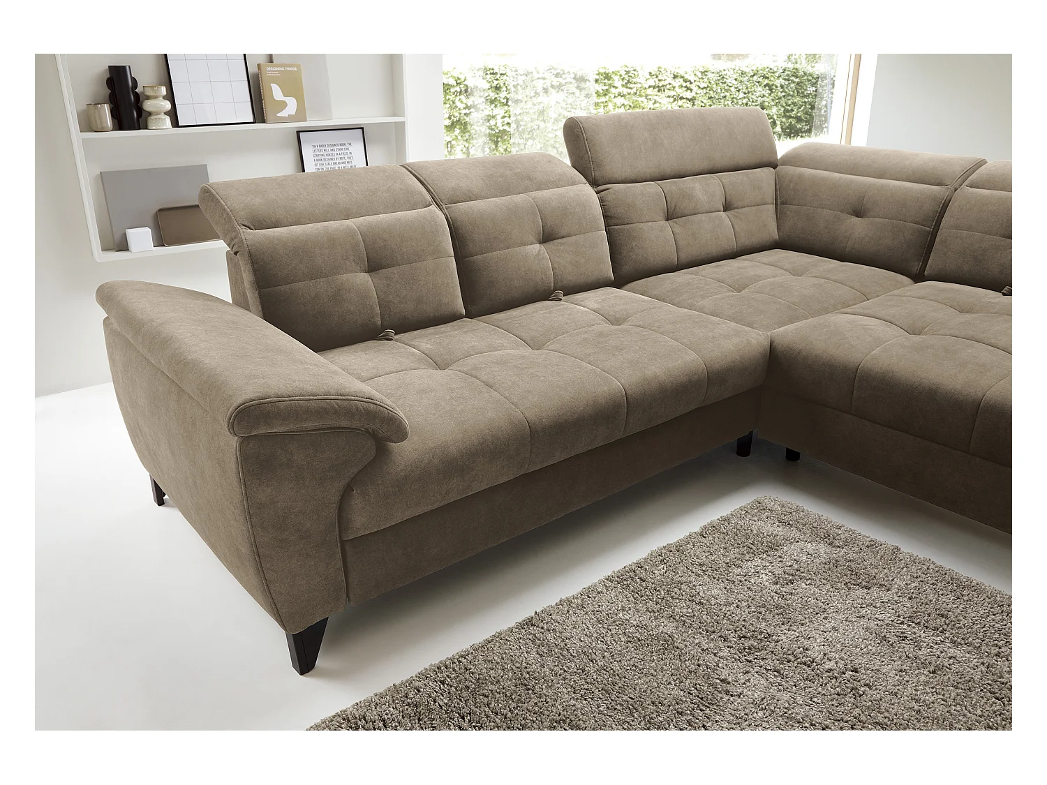 Canapé Corner Corsica R/Tissu-Beige