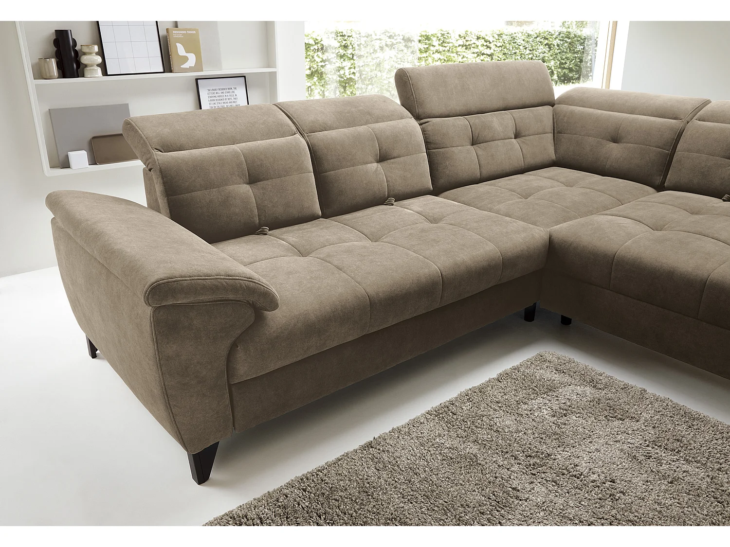 Sofá de esquina Corsica R/tela beige