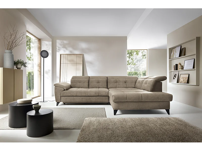 Canapé Corner Corsica R/Tissu-Beige