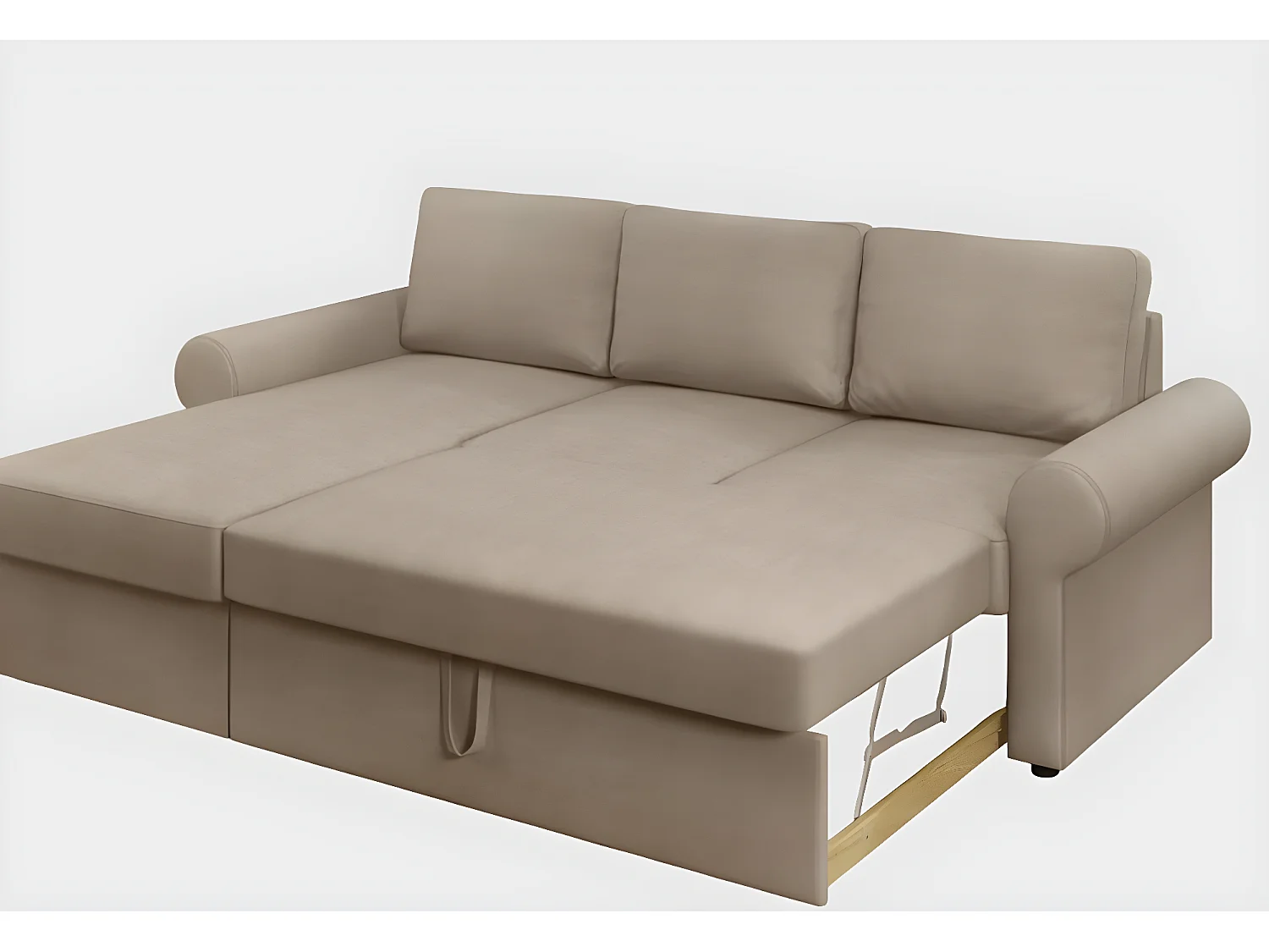 Divano d'angolo Paco L/Tessuto/Beige