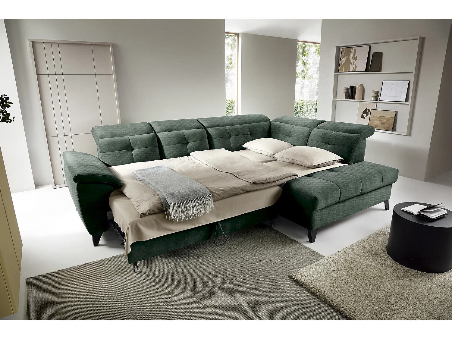 Ecksofa Corsica R/Stoff-Grün