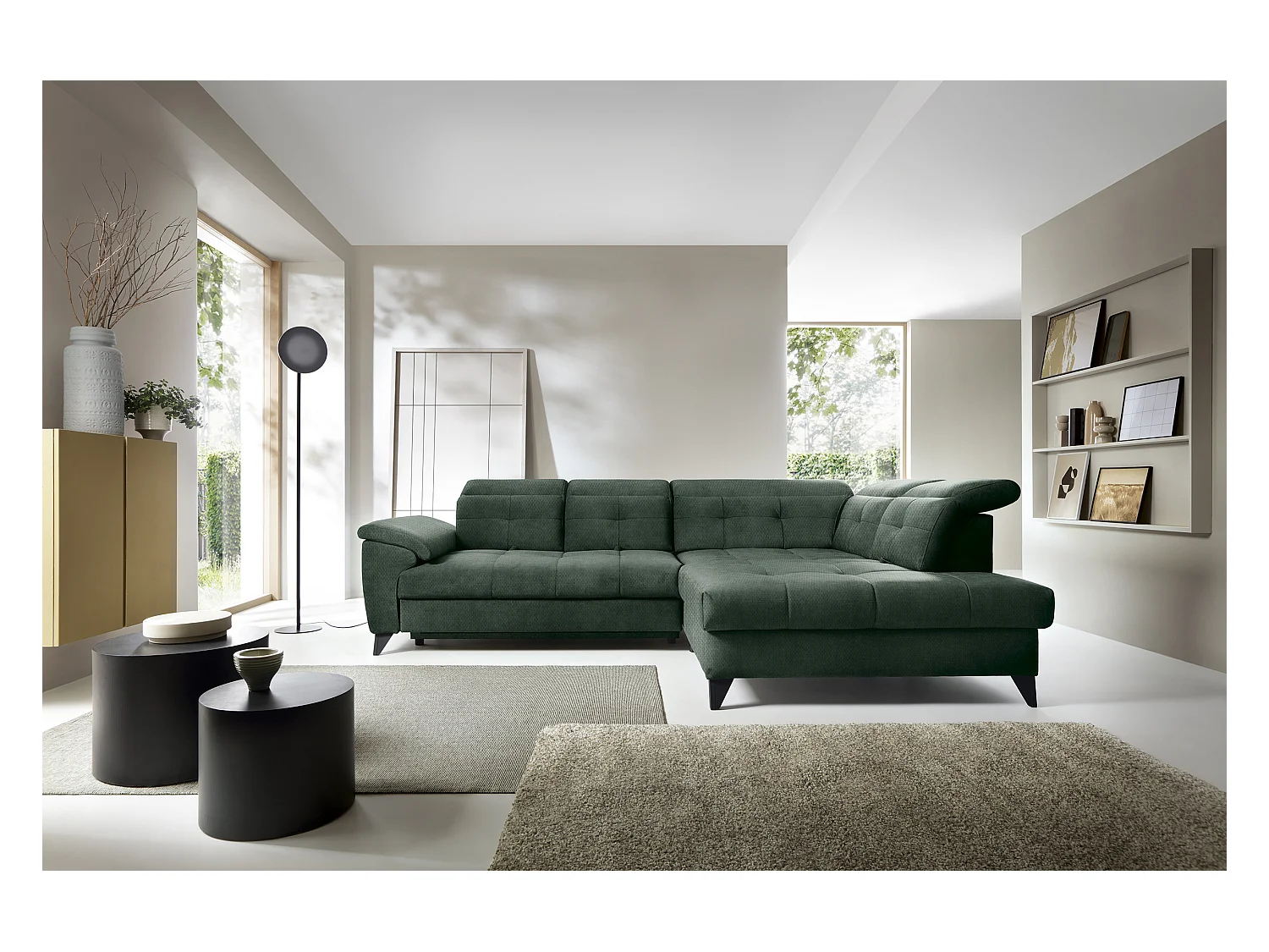Ecksofa Corsica R/Stoff-Grün