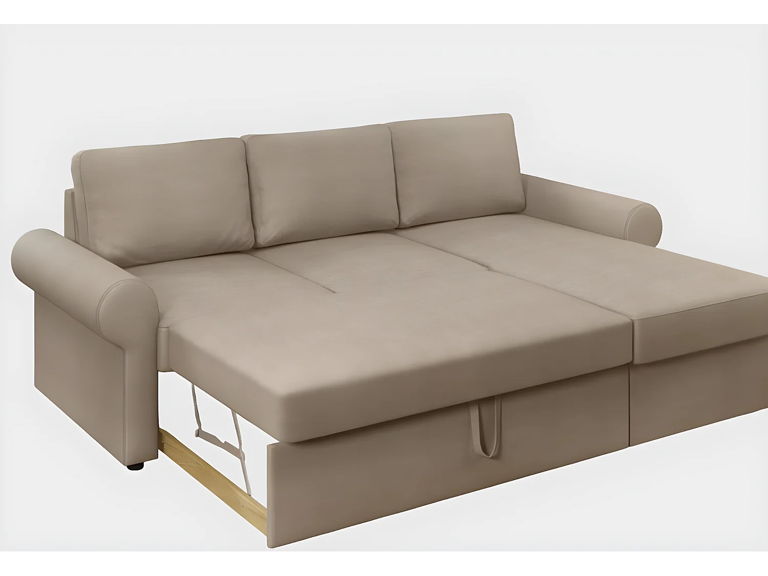 Canapé Corner Paco R/Tissu/Beige