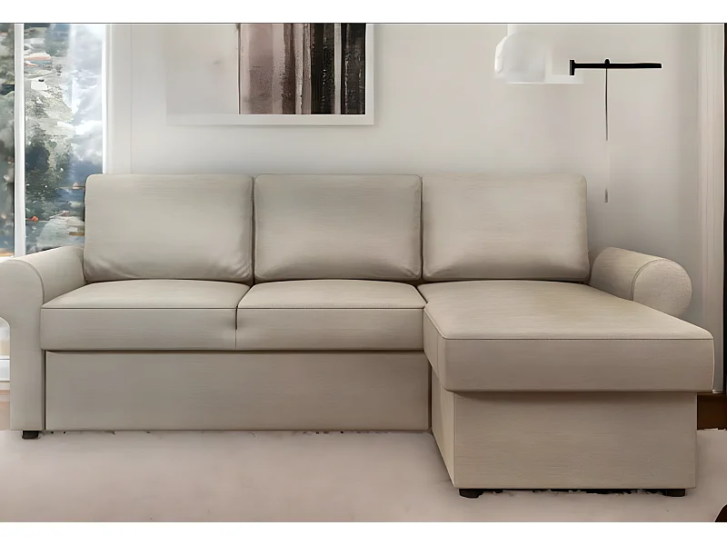 Ecksofa Paco R/stoffbezug/Beige