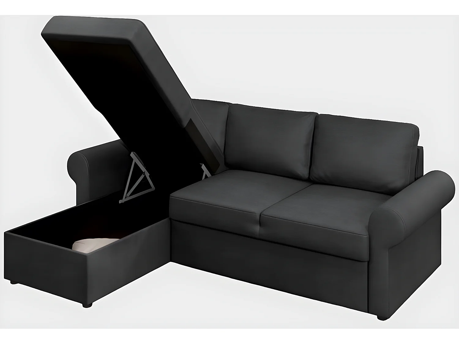 Canapé Corner Paco L/Tissu/Anthracite