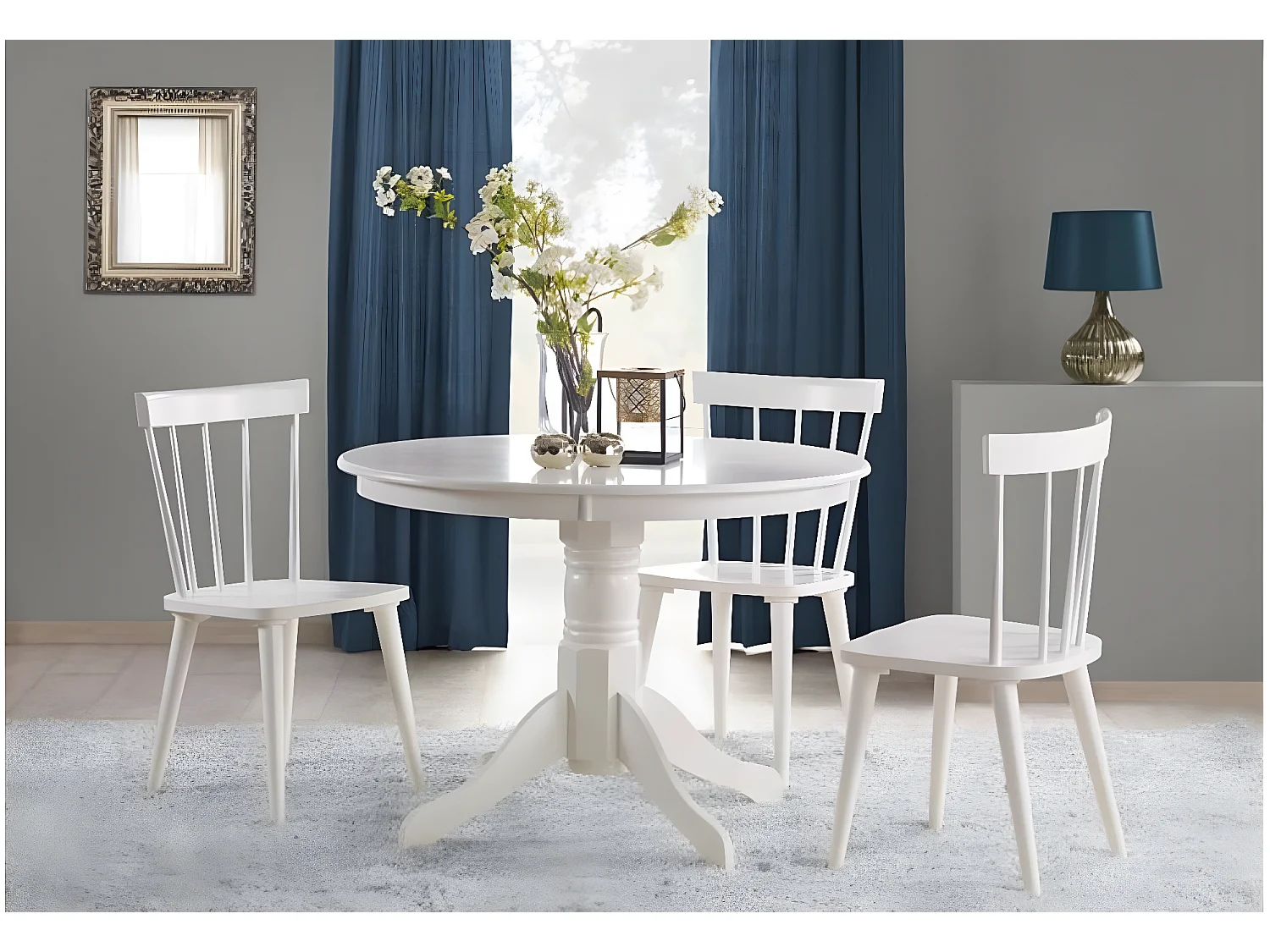 Table à manger Gloster (O106)/Ronde/MDF/Blanc