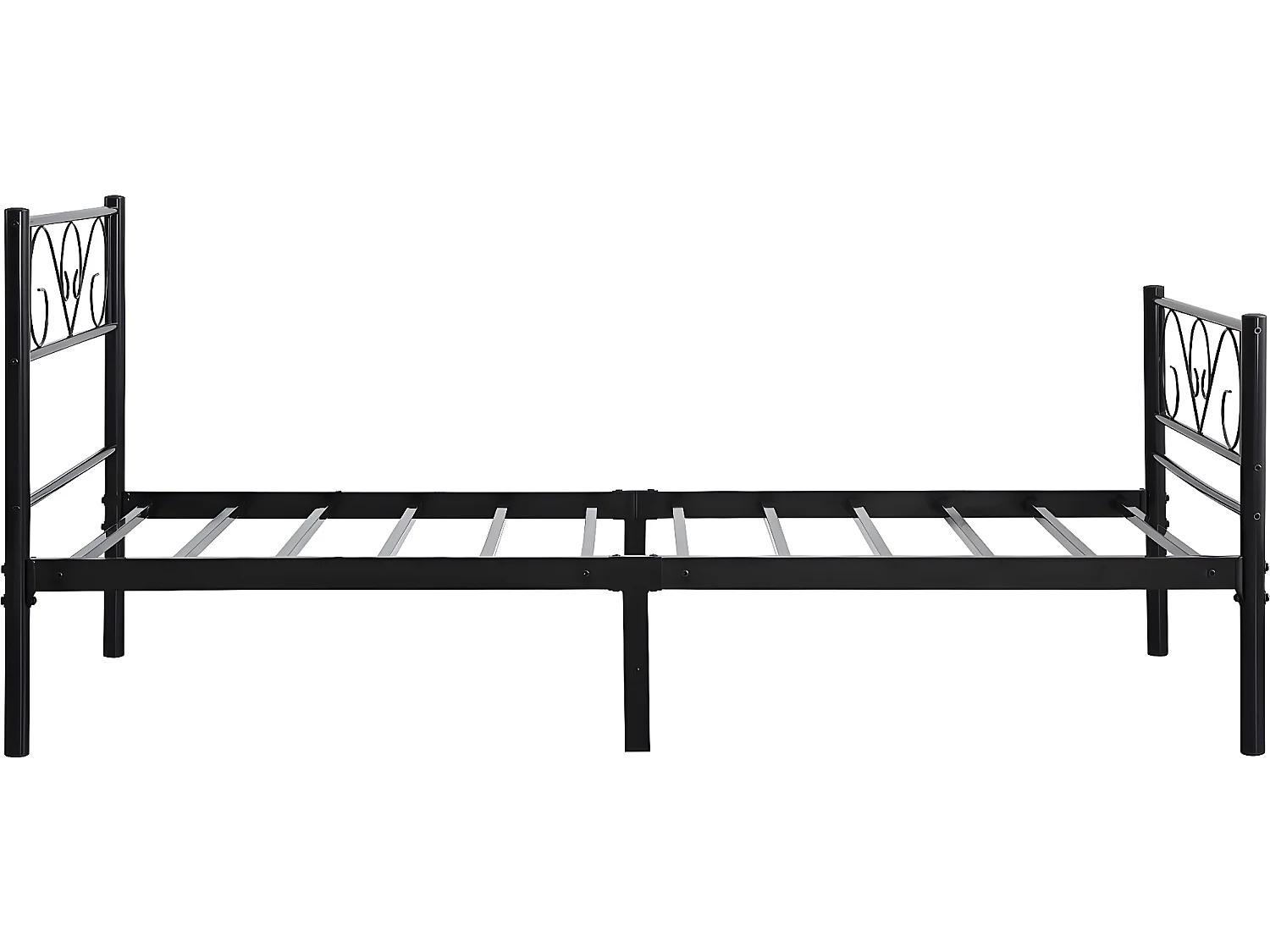 Lit en métal "Elodie" - 90 x 190 cm - Noir