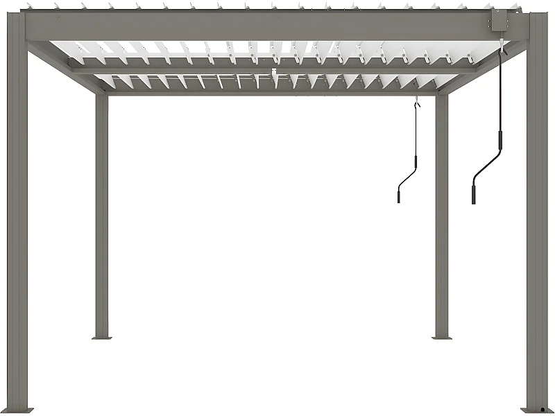 Bioklimatische Pergola mit Led "Windsor Premium" aus Aluminium 3 x 4 m - Taupe