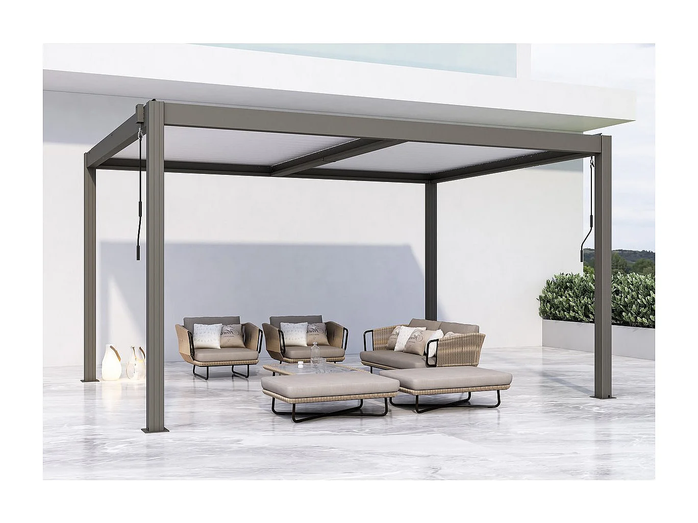 Aluminium bioklimaat pergola met LED "Windsor" 3 x 4 - Taupe