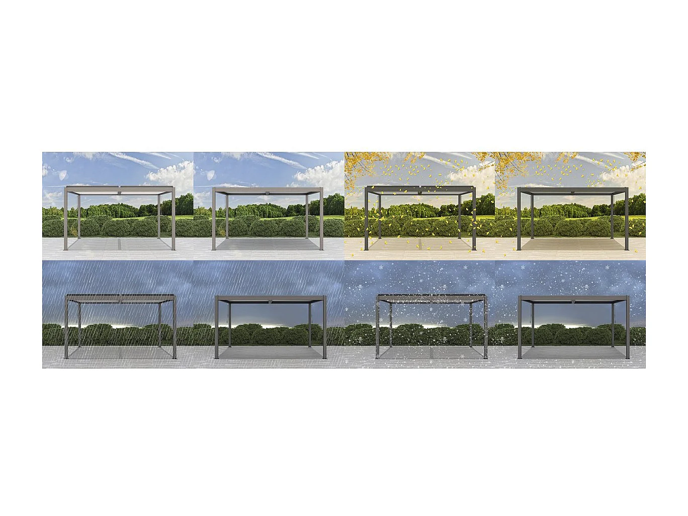 Aluminium bioklimaat pergola met LED "Windsor" 3 x 4 - Taupe