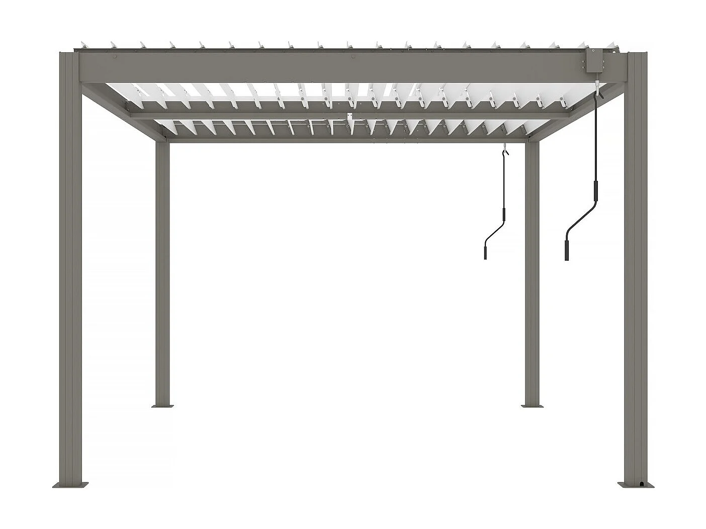 Pergola  terrasoverkapping zonwering 3 x 4 m verstelbaar aluminium met led verlichting "Windsor premium" - Taupe - grijs bruin