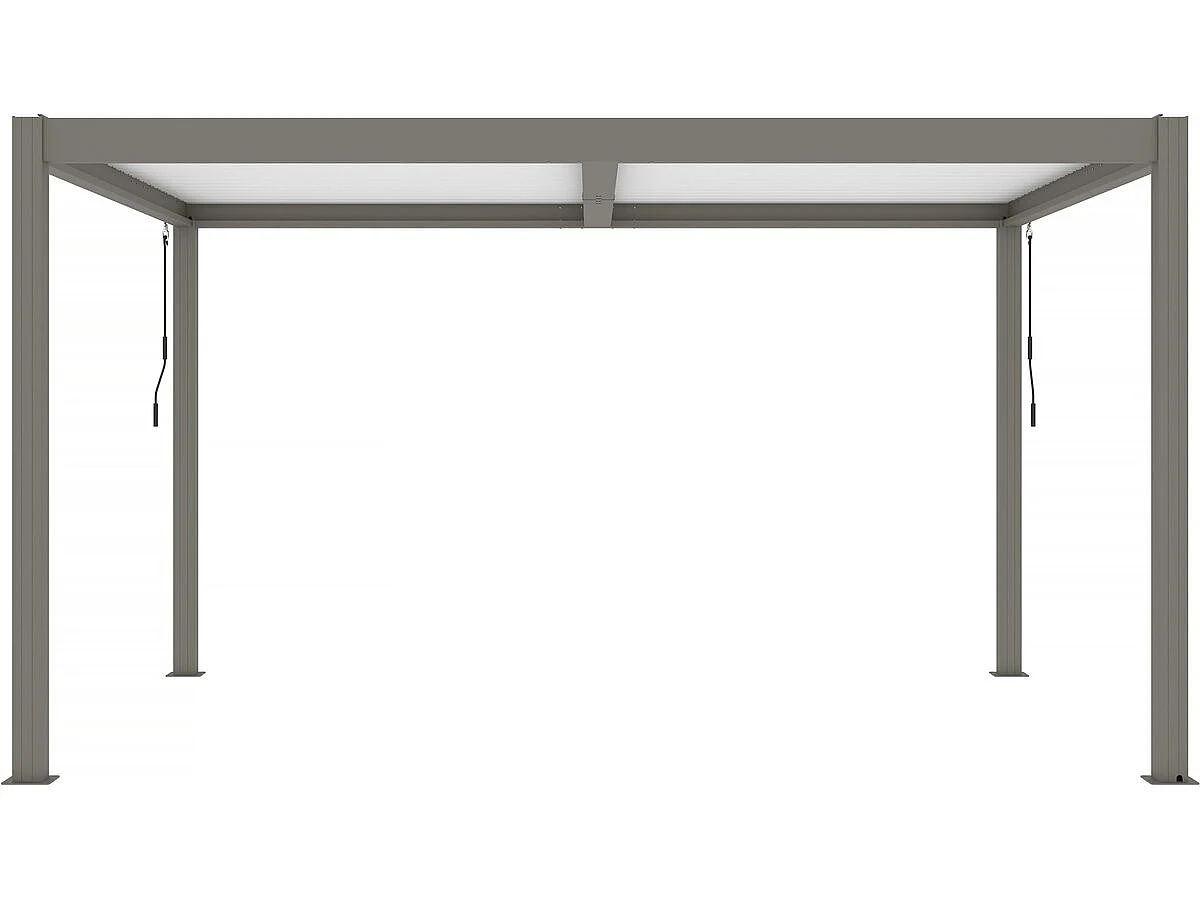 Pérgula bioclimática com LED "Windsor" em alumínio 3 x 4 - Taupe
