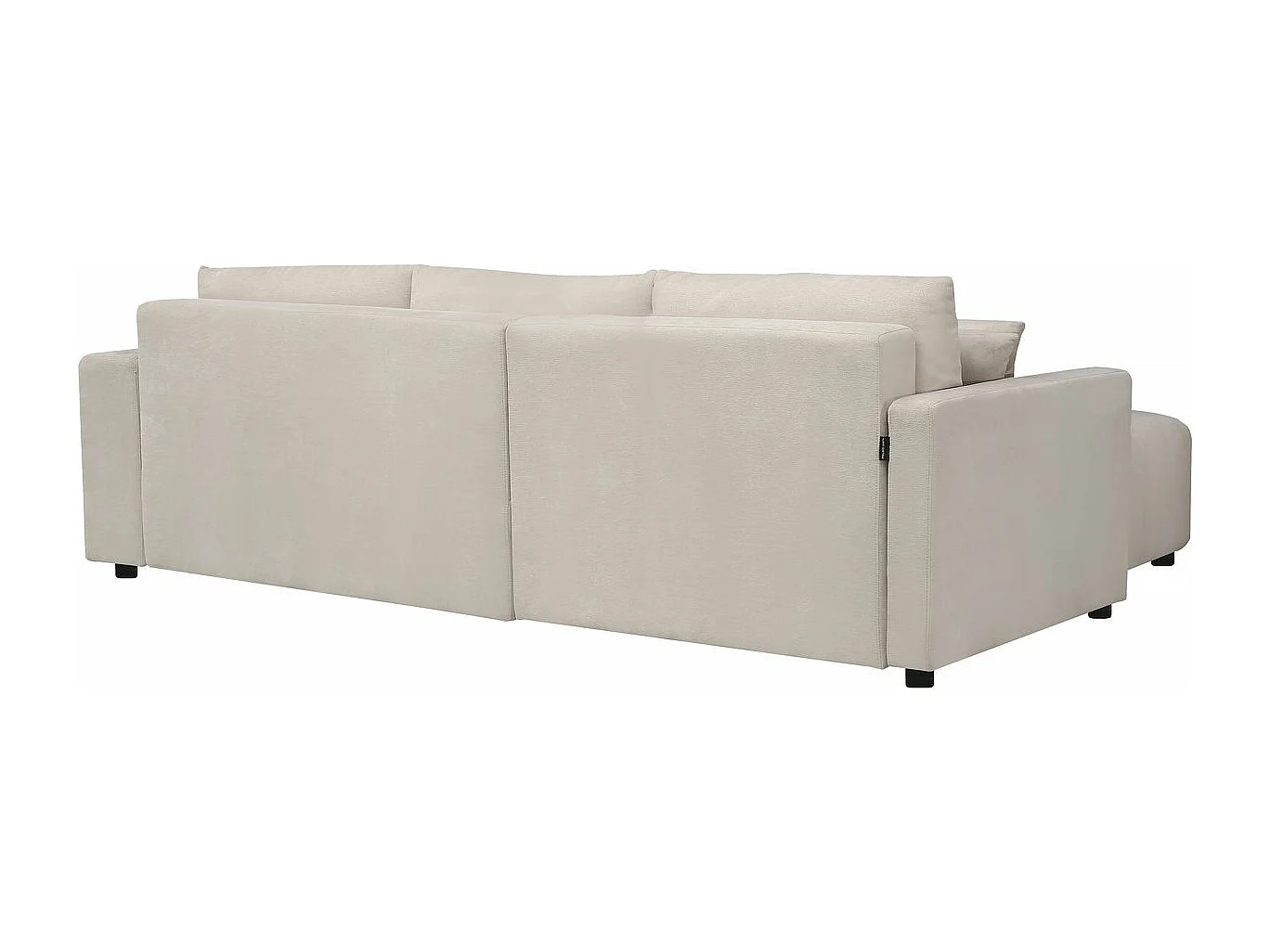 Ecksofa mit Schlaffunktion aus Chenille-Stoff 3-Sitzer - "Trocadero" - Creme