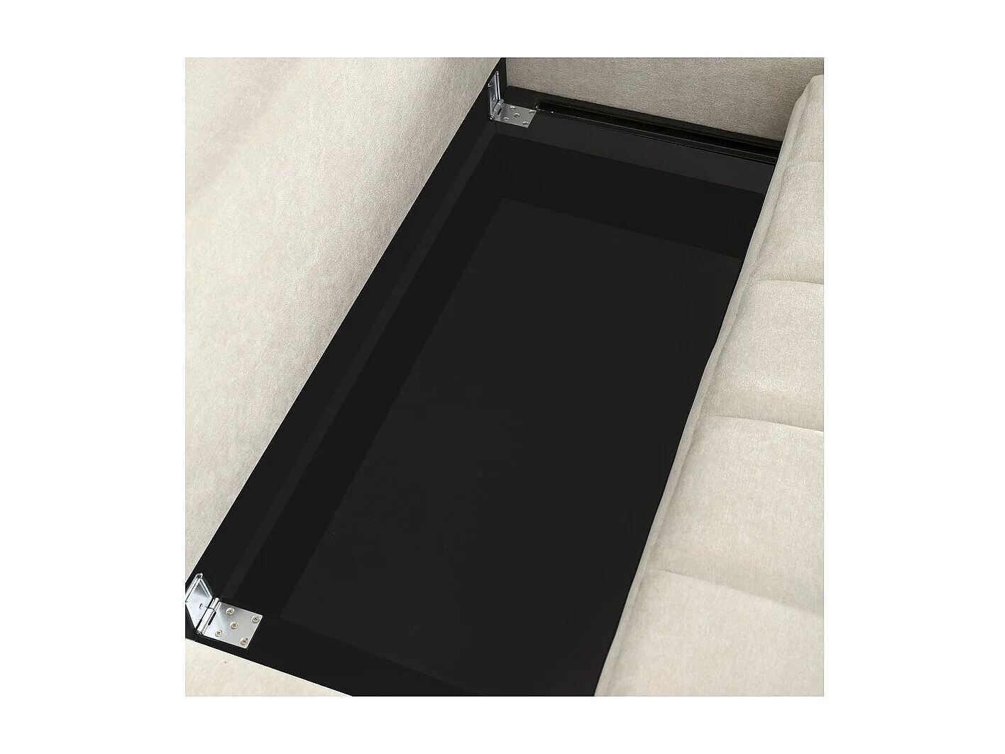 Bank hoekbank links rechts opbergruimte slaapbank chenille stof 3-zits - "Trocadero" - Crème