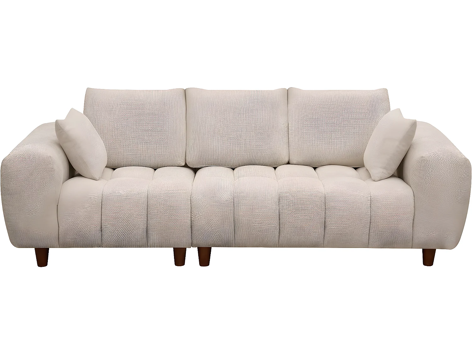 Canapé droit tissu chenille "Matignon" - 3 places  - Beige