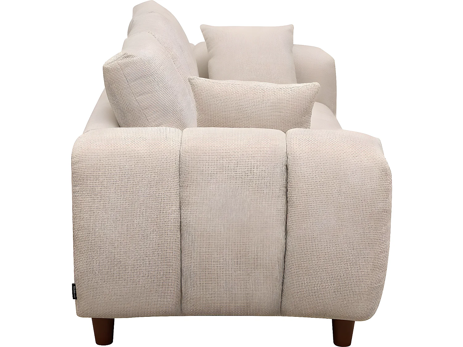 Canapé droit tissu chenille "Matignon" - 3 places  - Beige