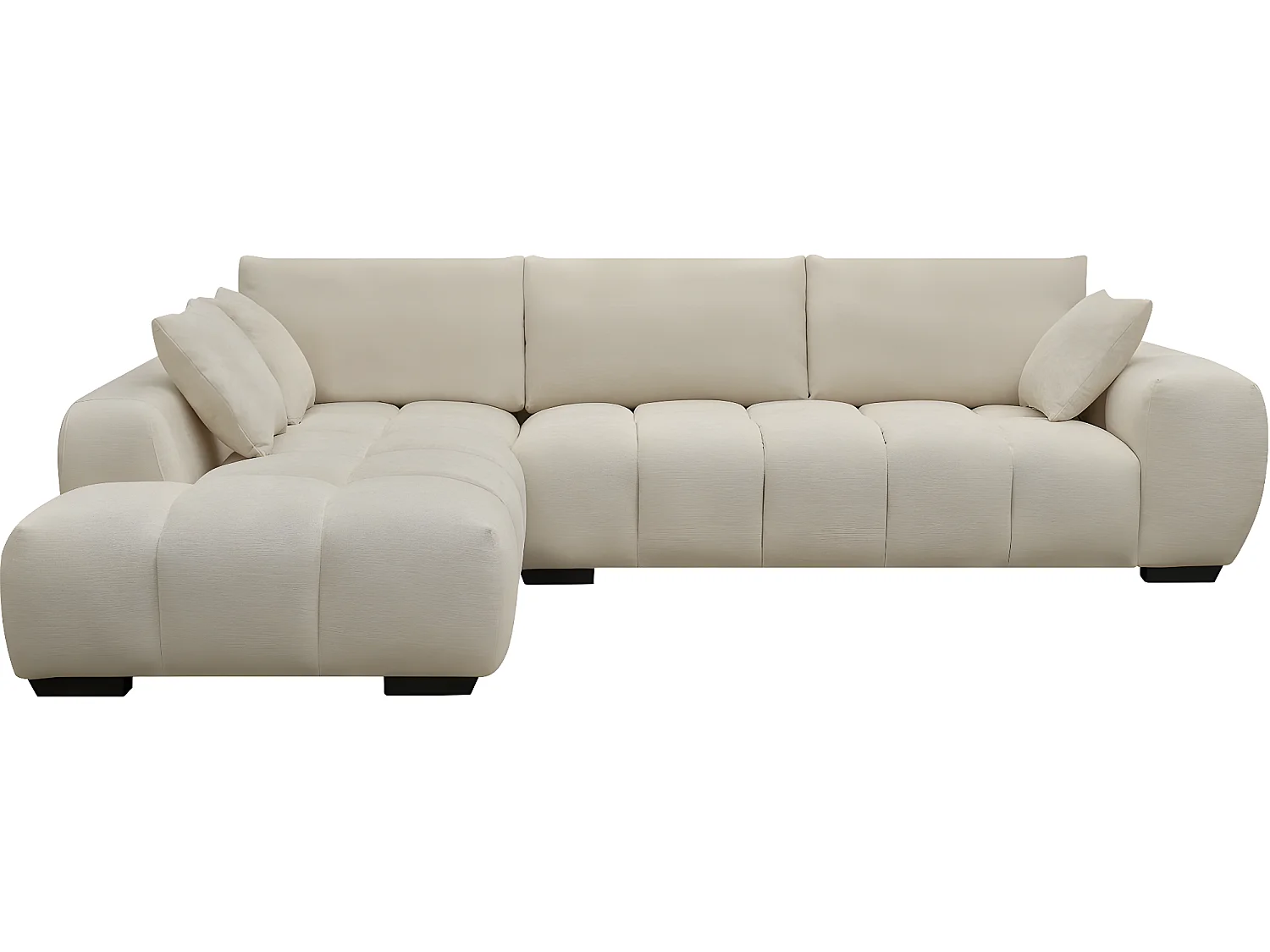 Divano angolare in tessuto "Monceau" – 3 posti – Beige