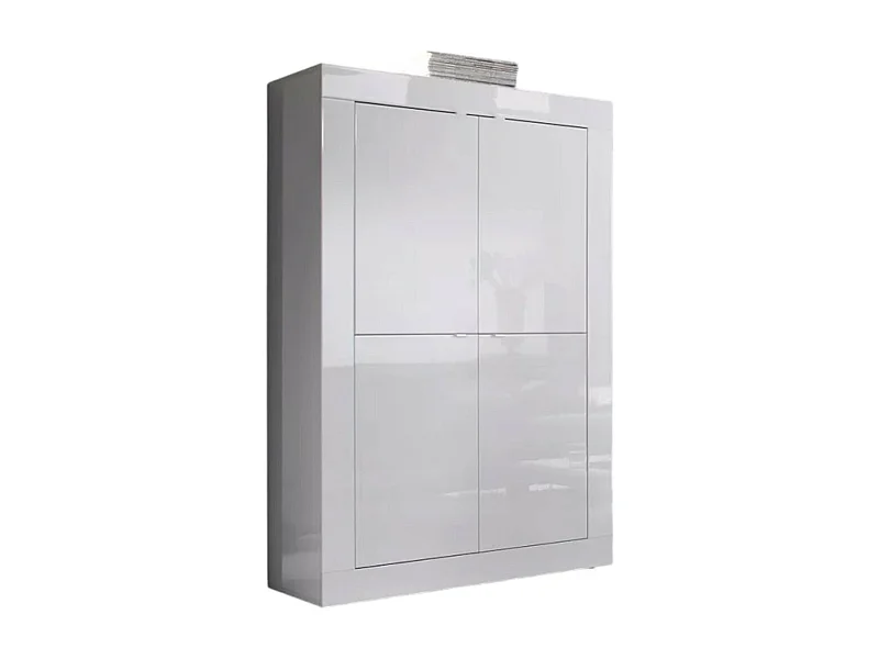 Buffetkast met 4 deuren ISORA - Glanzend wit gelakt - Modern en functioneel design