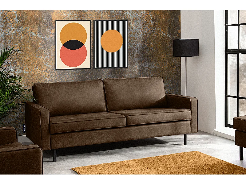 Dreisitzer-Schlafsofas mit Armlehnen - dunkelbraun - INVIA